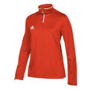Adidas Women's Collegiate Iconic 1/4 Zip jersey, Orange, Small